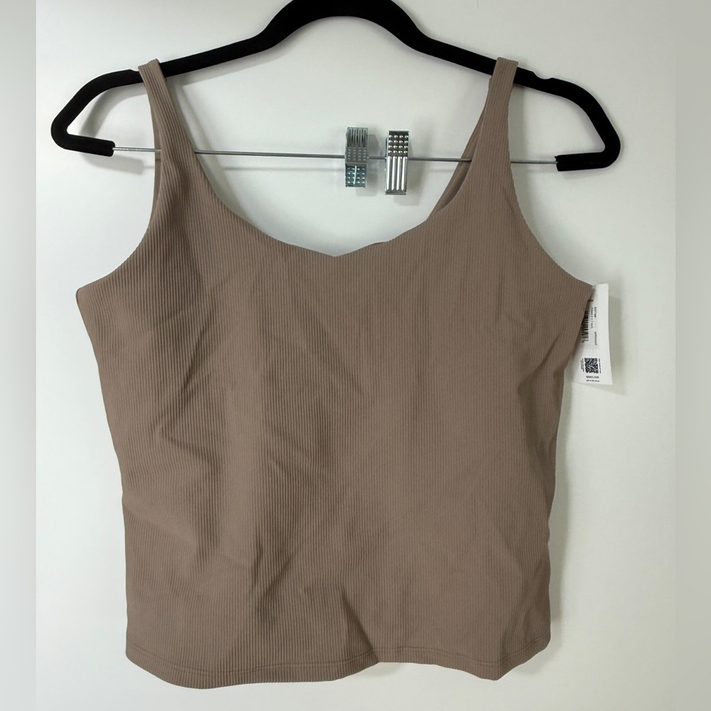 Spanx Driftwood Ribbed Tank Top with built in bra